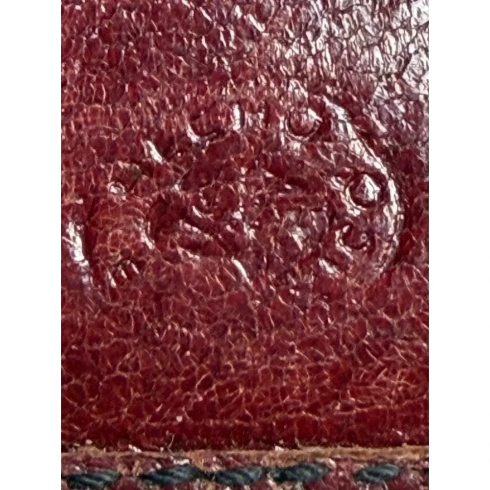 Vtg Mexican Tooled Leather Bifold Wallet‎ Cowboy Boot Hair-On Cowhide DAMAGED